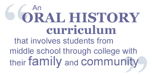 An Oral History Curriculum that involves students from middle school through college with their family and community